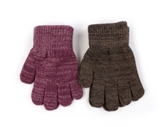 CeLaVi mellow mauve glitter wool/nylon mittens (2-pack)